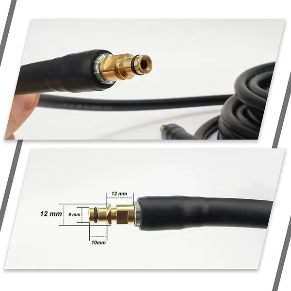 10 m Replacement Hose Compatible with Karcher K-Series Pressure Washer K2 K3 K4 K5 K7, Click Type Quick Coupling, Black Color — image 3