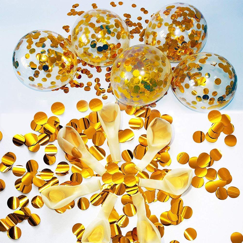 100 Pieces Gold Confetti Balloons | PREFILLED 12 Inch Latex Party Balloons with Gold Confetti for Party Decorations — image 4