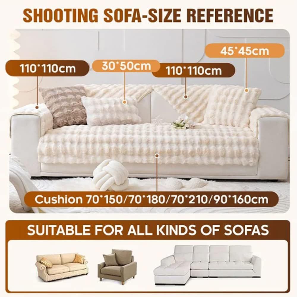Super Soft Plush Non-Slip Sofa Cushion Covers, Thick Rabbit Plush Sofa Cushion Super Soft Faux Fur Throw Pillow Cover, Fluffy Couch Cushion Covers (Dark Grey — image 2