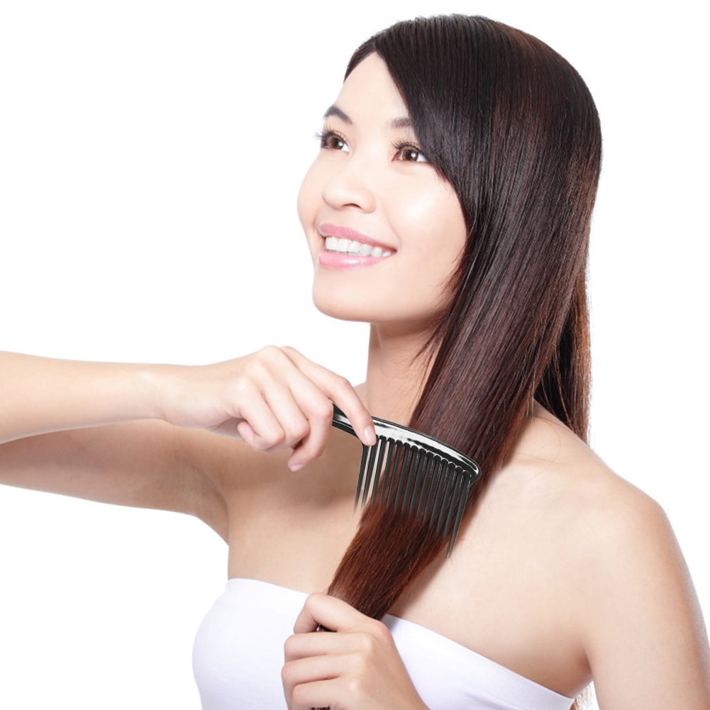 Large Wide Tooth Comb Handle Detangling Reduce Hair Loss Brush Tool (Black) Black — image 6