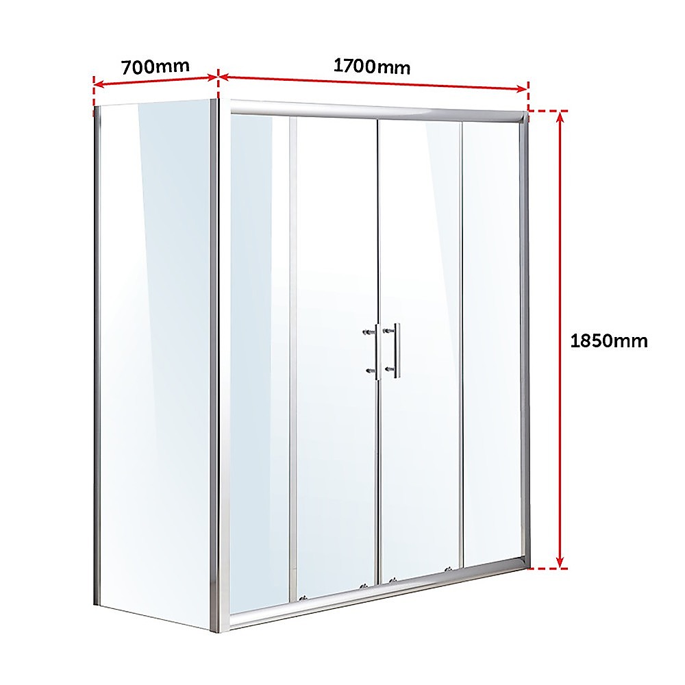 1700 X 700 Sliding Door Safety Glass Shower Screen By Della Francesca โ image 6
