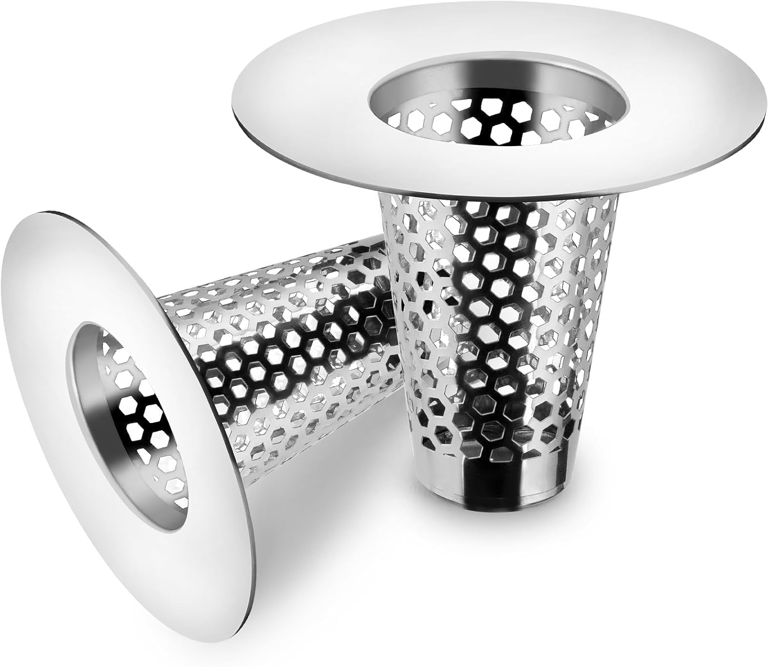 2PCS Bathroom Sink Drain Strainers, 1" Small Conical Premium Stainless Steel Porous Hair Catcher, Drainer Filter, Fit for 1.20"-1.60", Depth Than 1.60" Drain