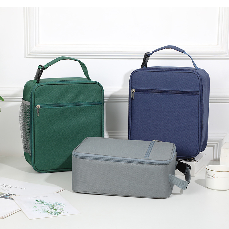 Black Insulated Lunch Bag with Shoulder Strap - Portable & Large Capacity Thermal Bento Tote โ image 2