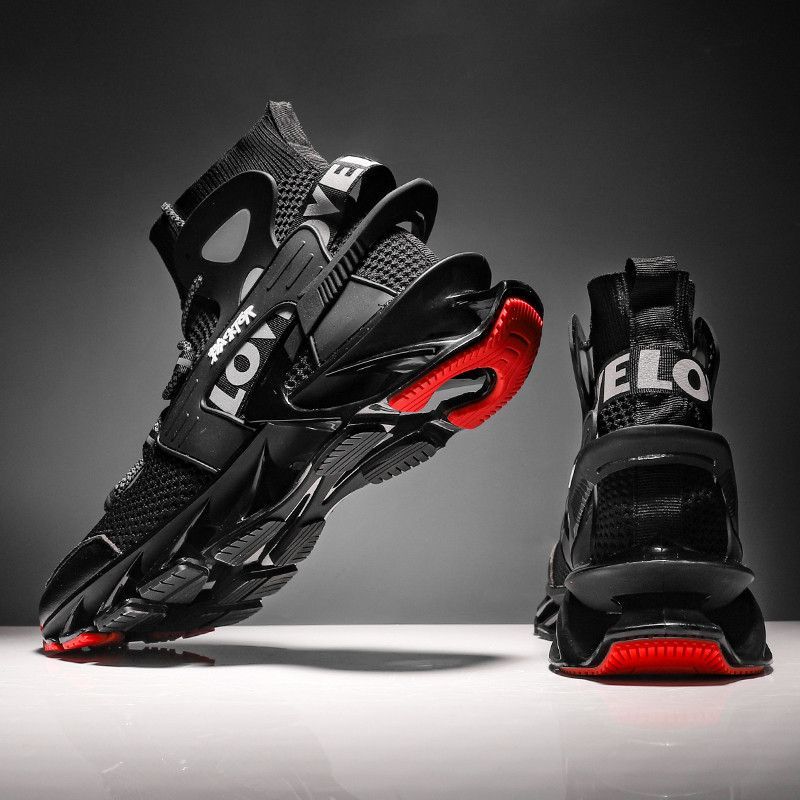 Men'S Casual Shoes Blade Style Shoes Breathable Sports Shoes Shock Absorbing - Black - Size 43 β image 3