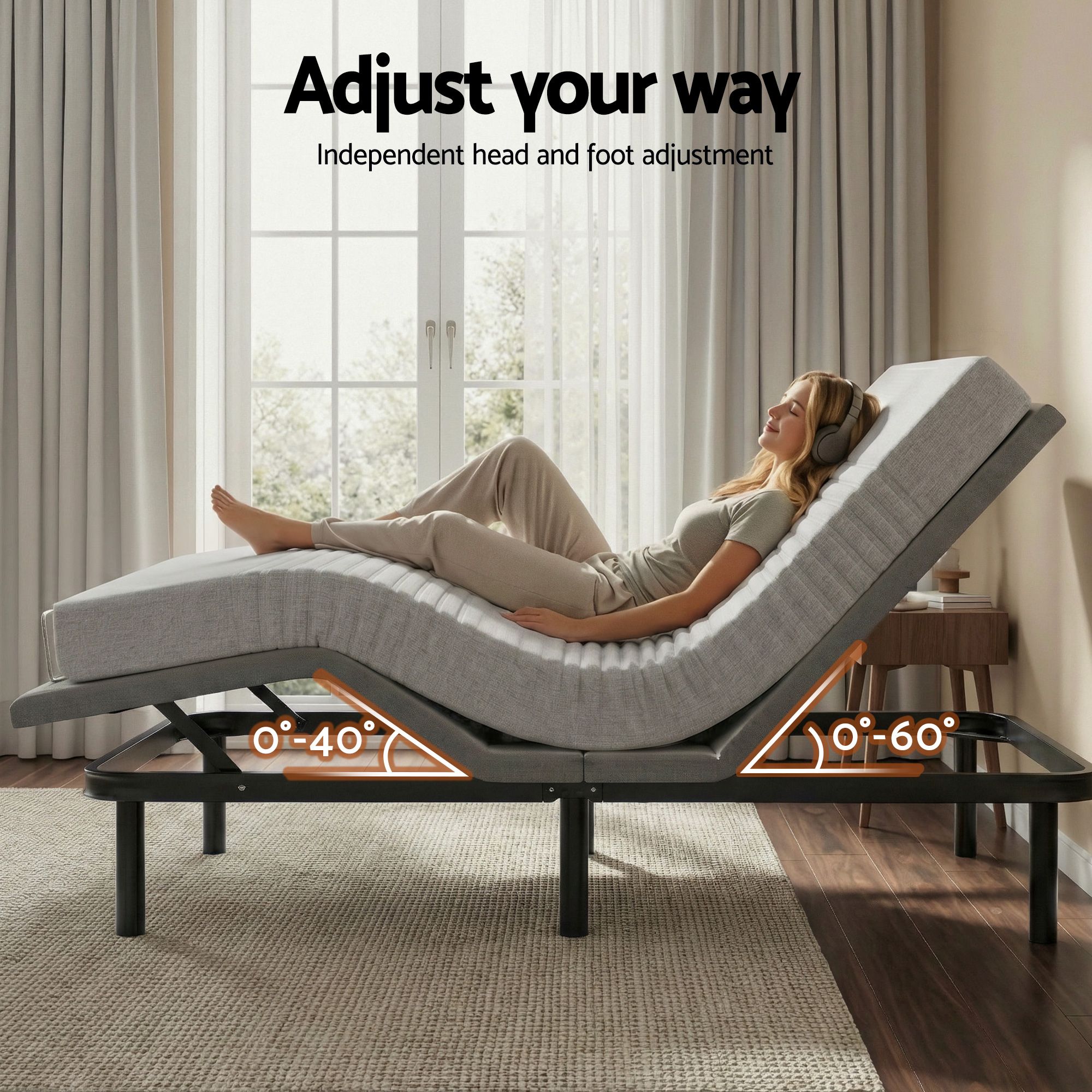 Artiss King Bed Frame and Giselle Bedding King Memory Foam Mattress Set, Electric Bed Base with Zero Gravity & 7 Zone Cooling Comfort for Back Pain Relief โ image 5