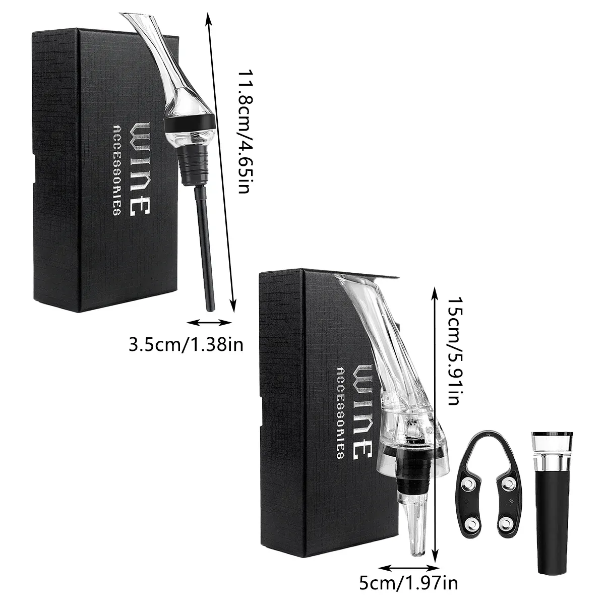Wine Aerator Pourer with Gift Box Fast Red Wine Air Infusion Single or Three Piece Set - 3-Piece Aerator Set — image 4