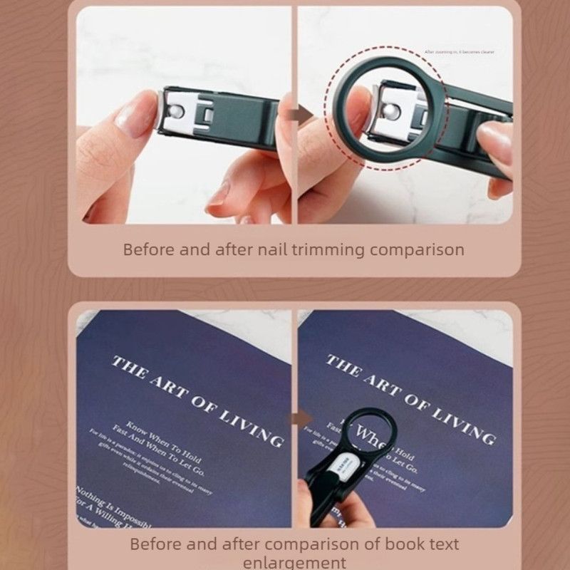 Magnifying Glass Nail Clippers for Seniors, Anti-Splash, Effortless Nail Cutter for Thick, Hard Nails—Green — image 4