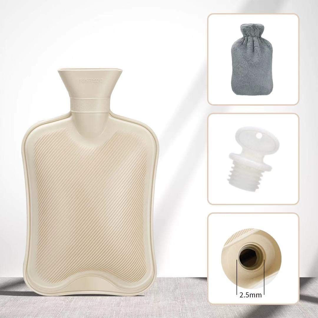Hot Water Bottle Rubber with Soft Cover (2 Liter) Hot Water Bag for Cramps, Neck, Shoulders Pain Relief — image 2