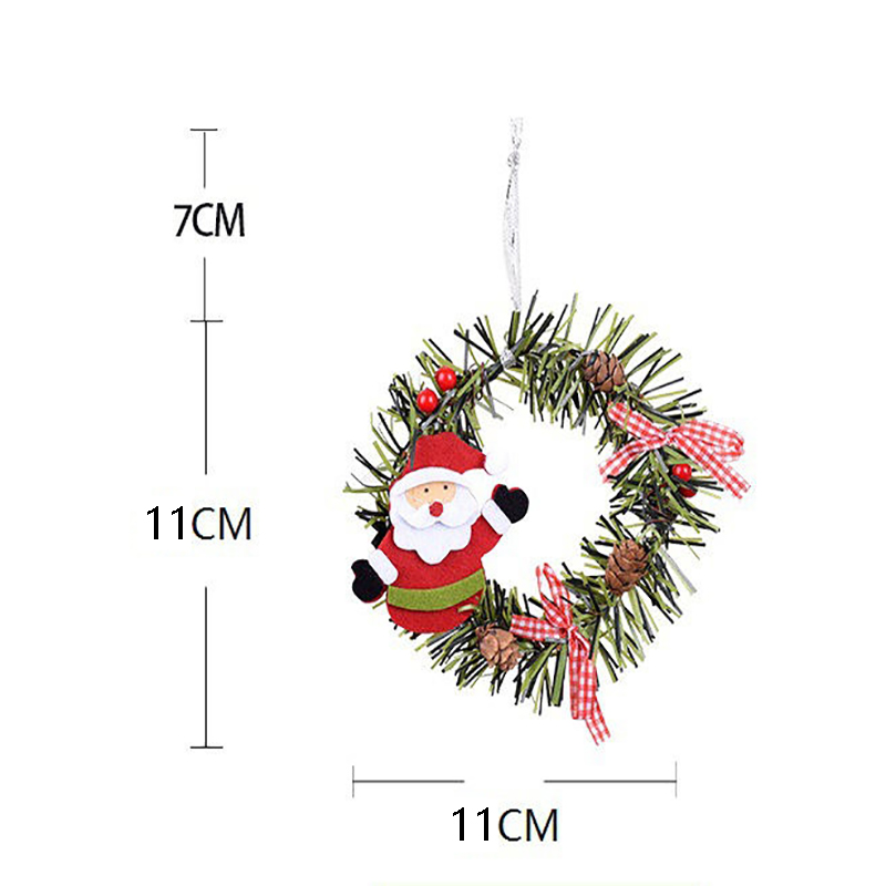 Snowman Mini Christmas Wreath Ornaments (11cm) - Festive Santa, Snowman & Reindeer Decor for Doors & Windows β image 3