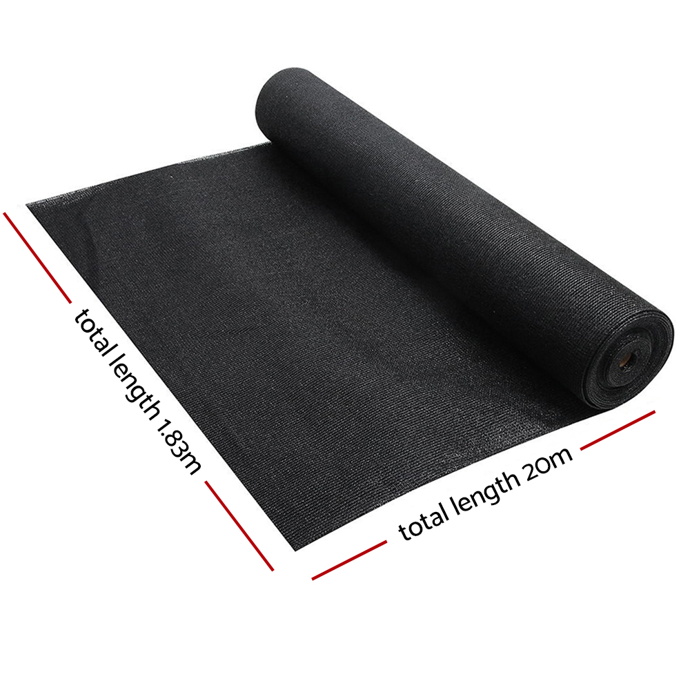 Instahut 90% Shade Cloth 1.83x20m Shadecloth Sail Heavy Duty Black โ image 2