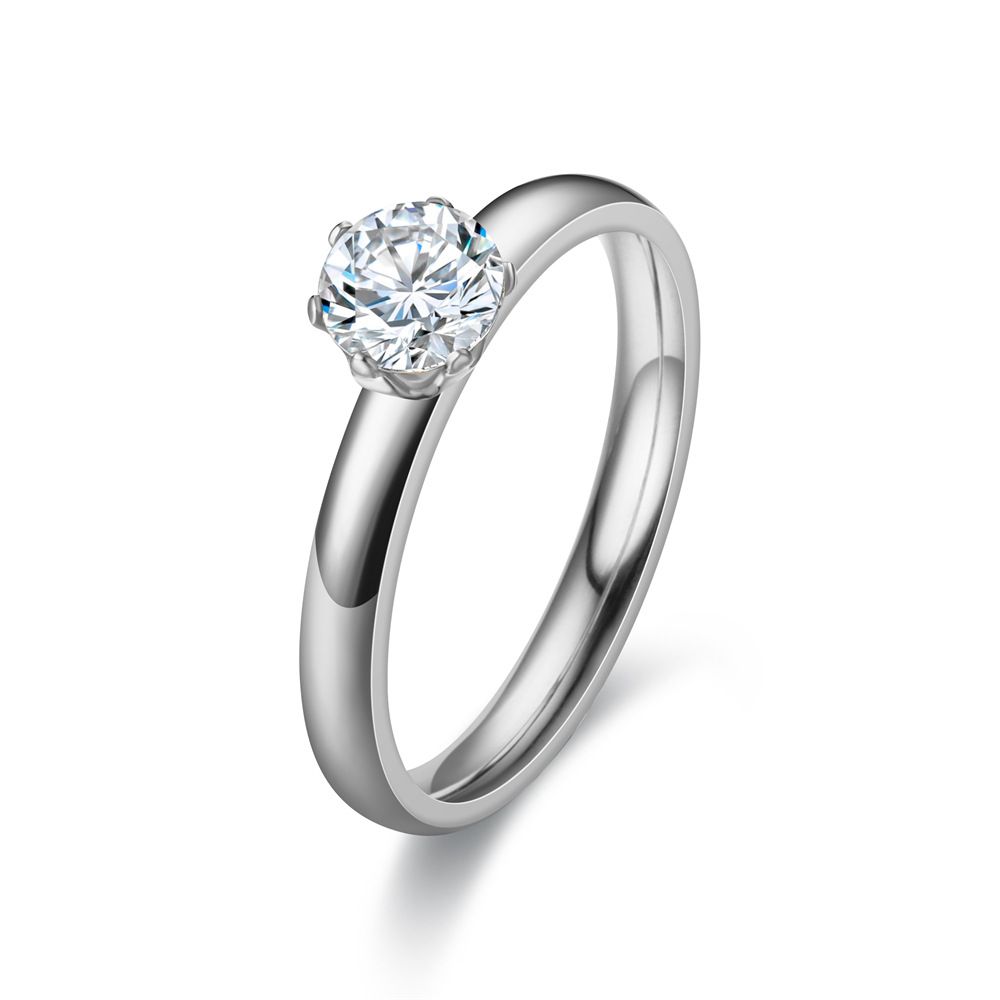 Stainless Steel 3mm Diamond Ring Unisex 3mm gold diamond No. 9 — image 5