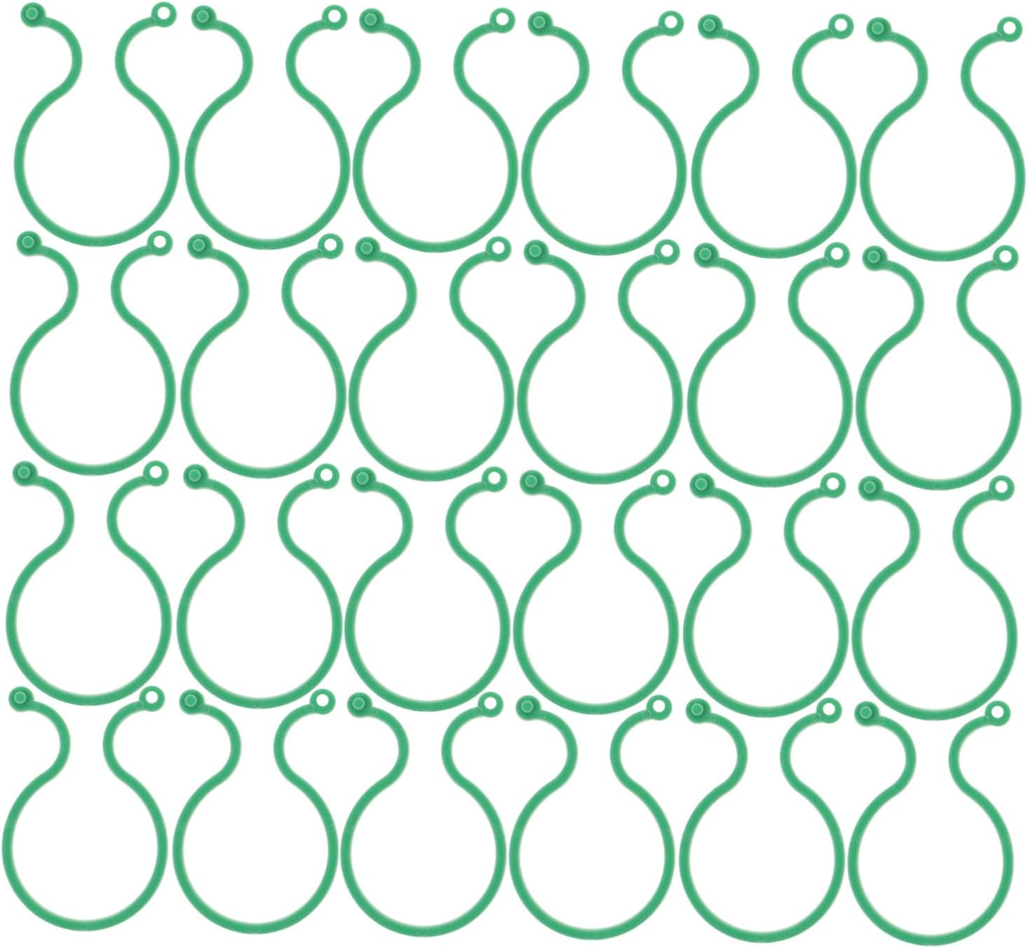 100 Pieces Plant Support Clips for Climbing Stems and Cut Flowers, Reusable Garden Ties for Indoor Plants, Vases and Flower Arranging, Green