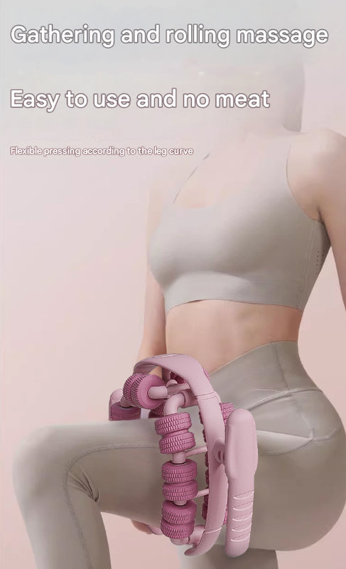 Pink 360°Wrap-Around Muscle Roller - 28-Wheel Massager for Legs, Arms & Calves — image 3