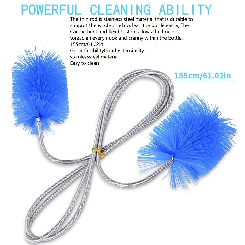 [Drainage Brush Set] Flexible long drainage brush 3pcs set with double-head and stainless steel pipe cleaning brush, suitable for kitchen, sink and pipe — image 3