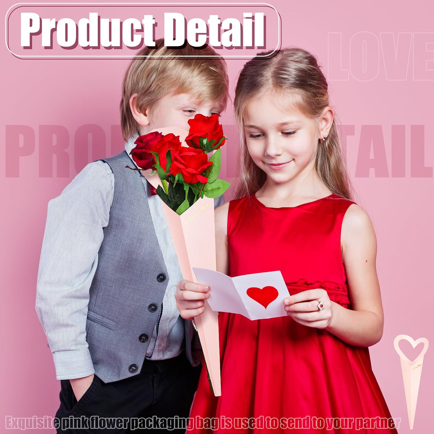 Flower Wrapping Paper 46.5x18cm White Pink Black 30 Sheets Gift Bouquet Packaging — image 2