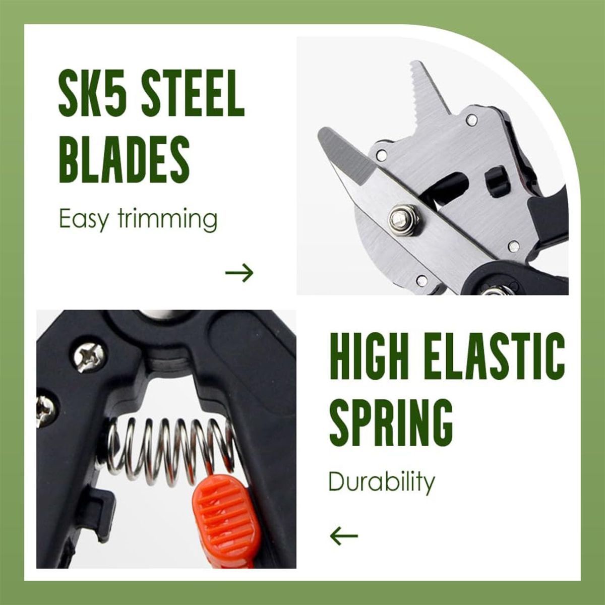 Garden Grafting Tool Kits, 2 in 1 Pruning Tools for Yard, 1PCS | Heavy-duty carbon steel & ABS, 3 replaceable Omega/U/V blades, screwdriver & wrench, for rose โ image 4