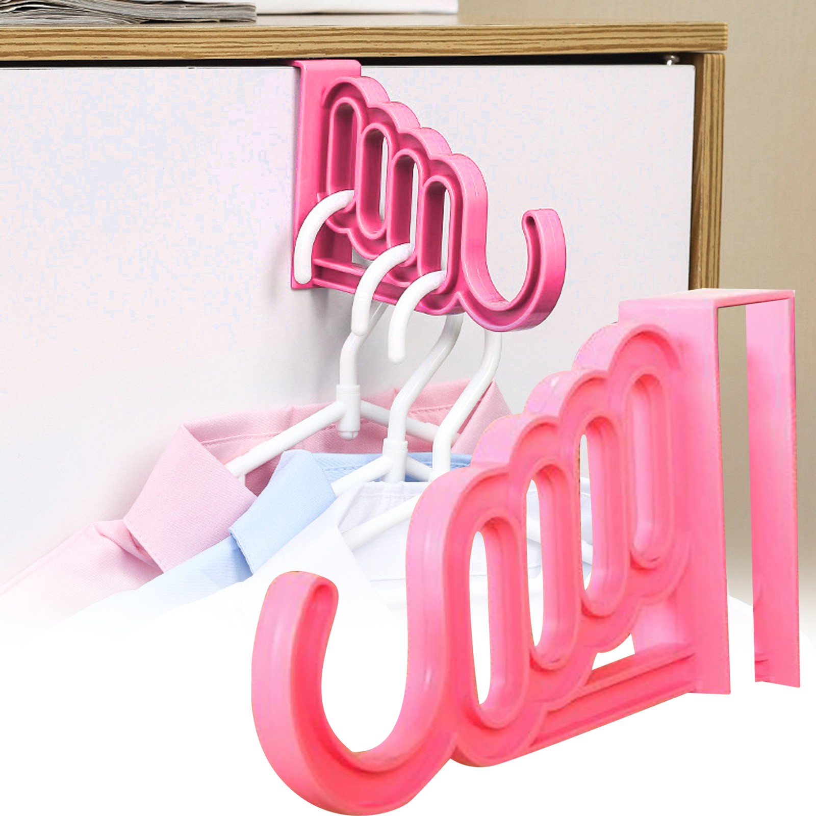 School SuppliesHook Up, Basics Over the Door Organizer 5 Hook Rack for Coats Hats Robes Towels Bedroom Closet and Bathroom Home Wall Hanging Hook Rack Over — image 2