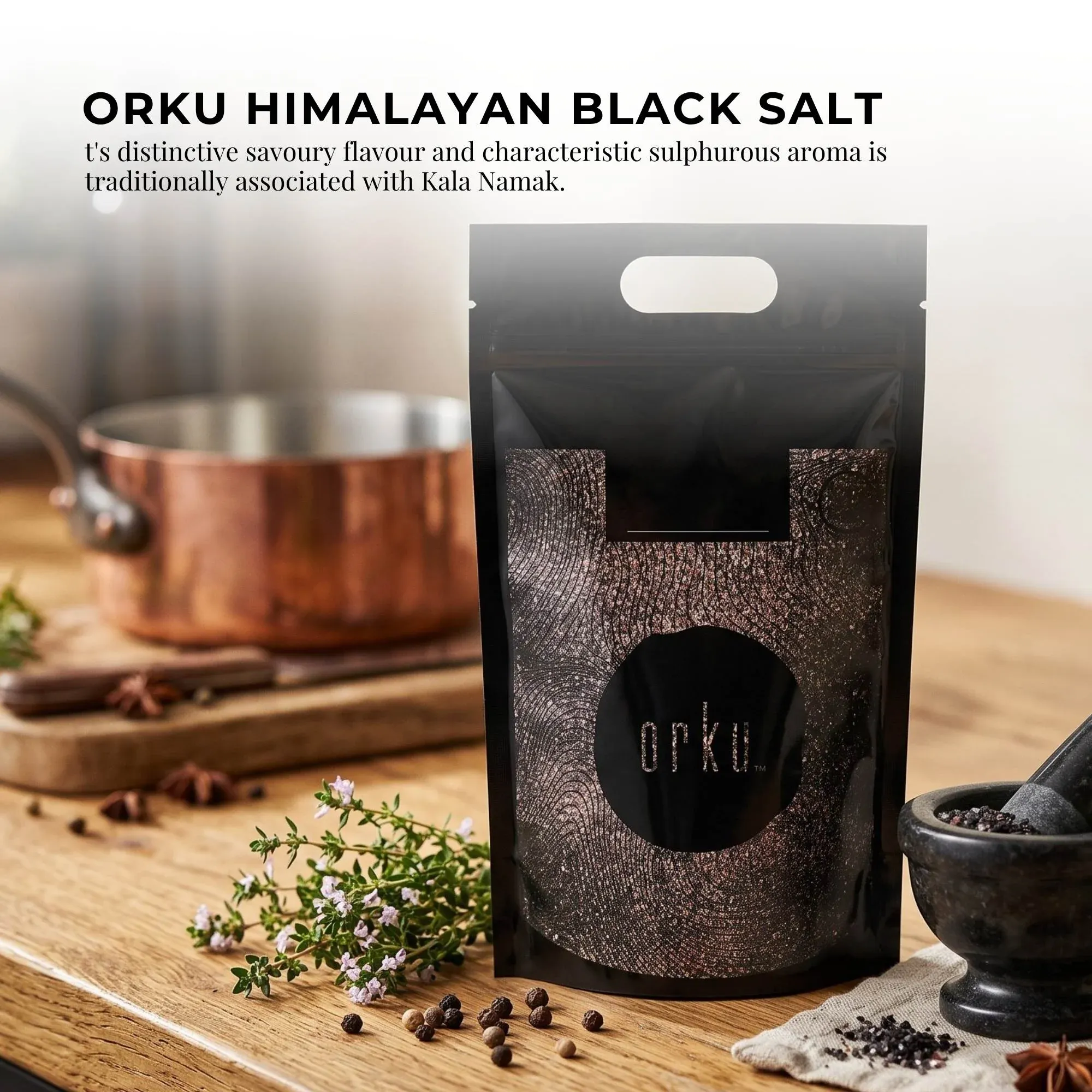 Orku Bulk 10Kg Himalayan Fine Grain Black Salt Kala Namak Table Salt โ image 2