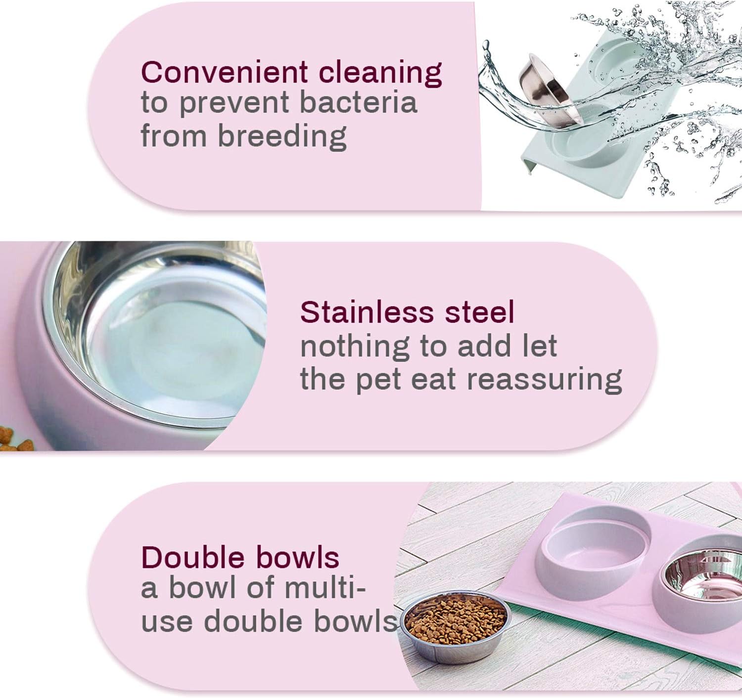 stainless steel cat bowl set — image 3