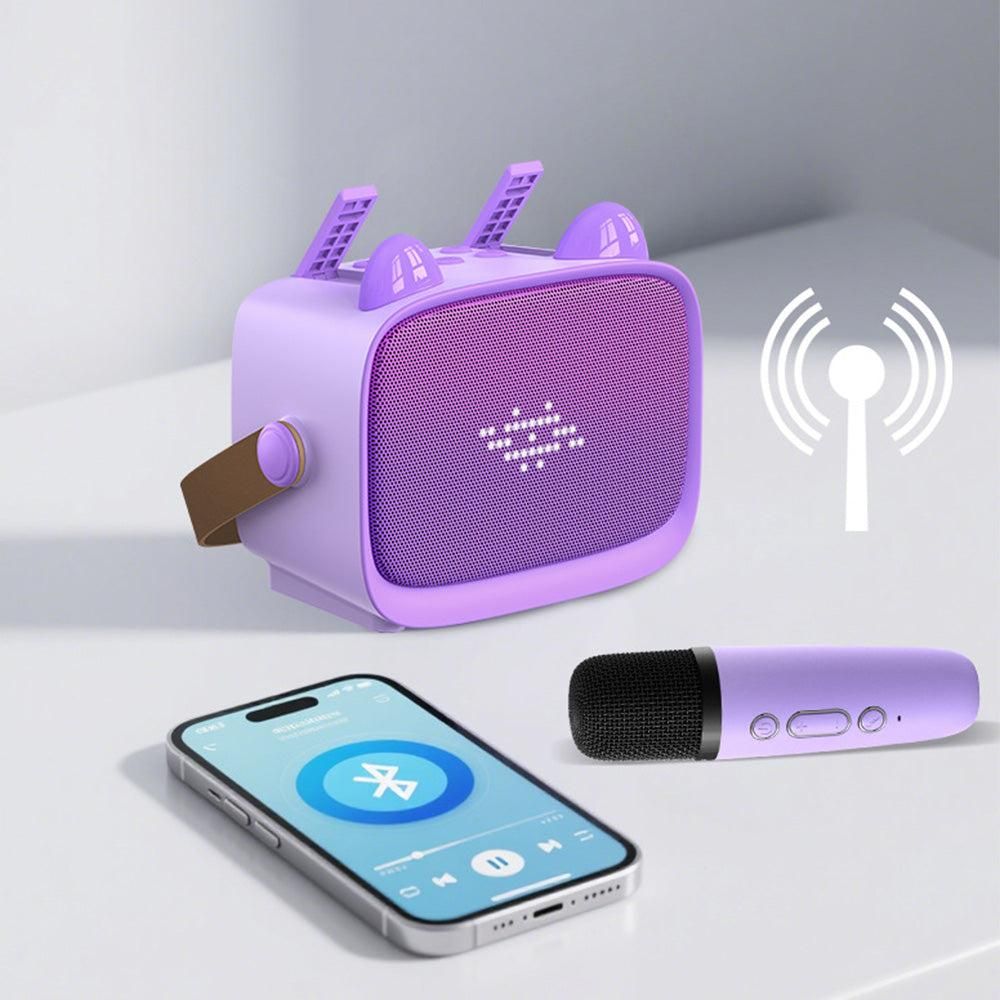 Mini Karaoke Machine - Portable MP3 Player with 2 Wireless Mics Toys & Gifts Purple โ image 5