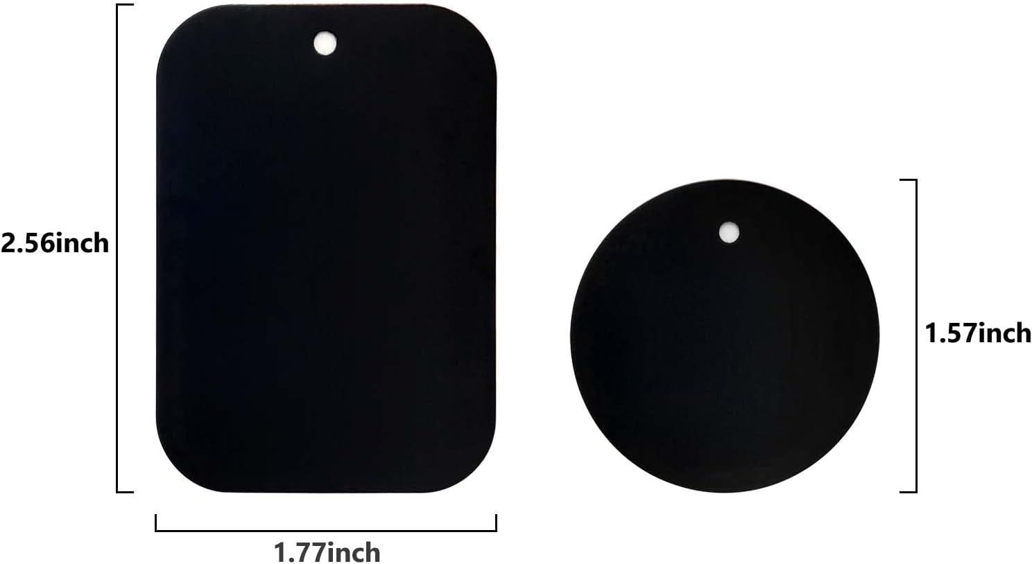 Smartphones Metal Plate 12 Pack for Phone Car Mount Holder Cradle with 3M Adhesive (Compatible with Magnetic Mounts) - 6 Rectangle and 6 Round, Black โ image 2