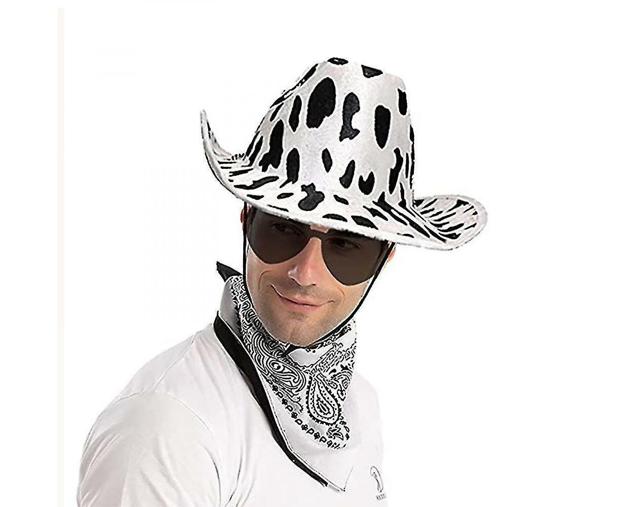 Cowboy Hats Western Cowgirl Hat Bandanna Glasses Unisex Cowboy Hat Halloween Costume Cosplay Dress โ image 5