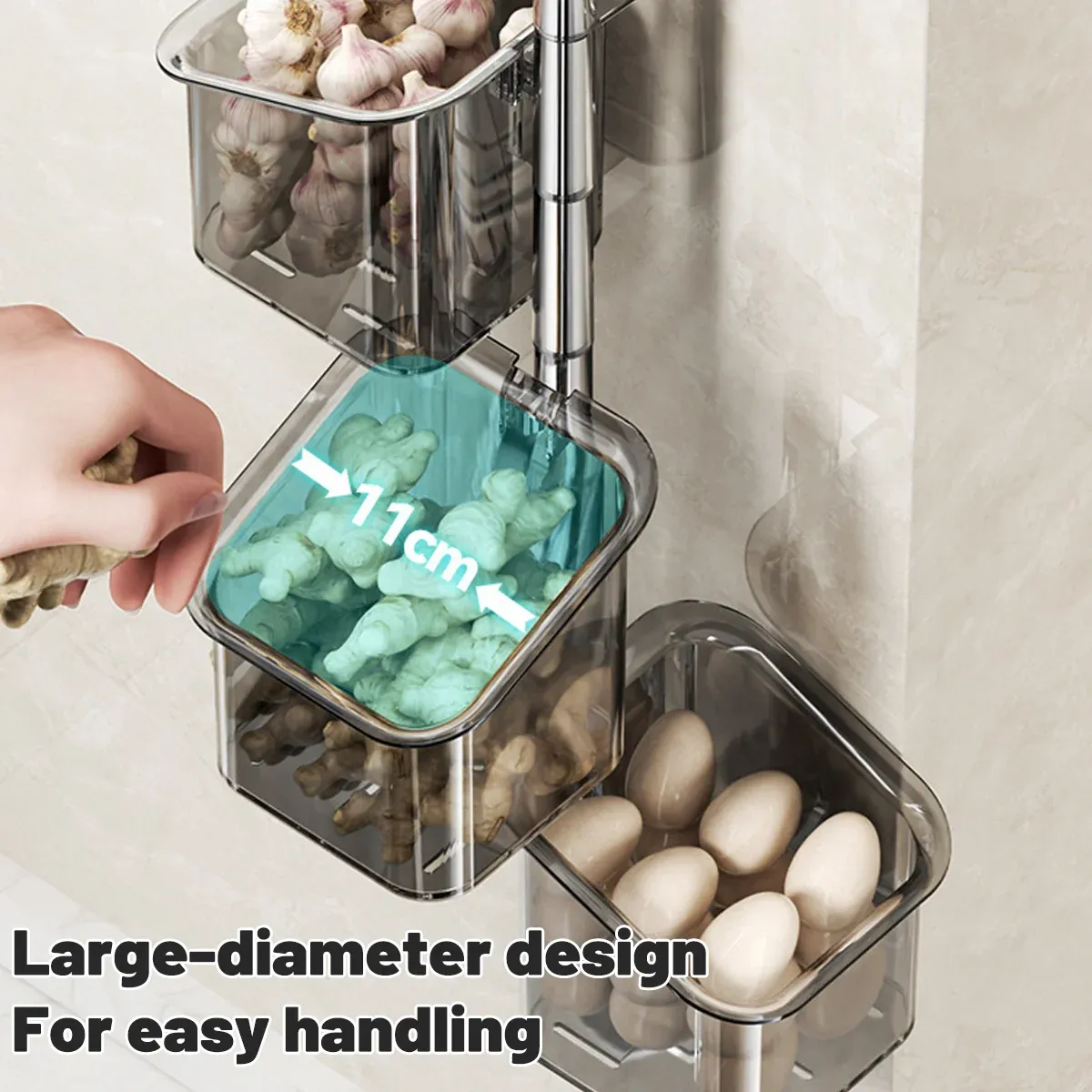 3PCS Wall-Mounted Spice Storage Box 180-Degree Rotatable Removable Design โ image 4