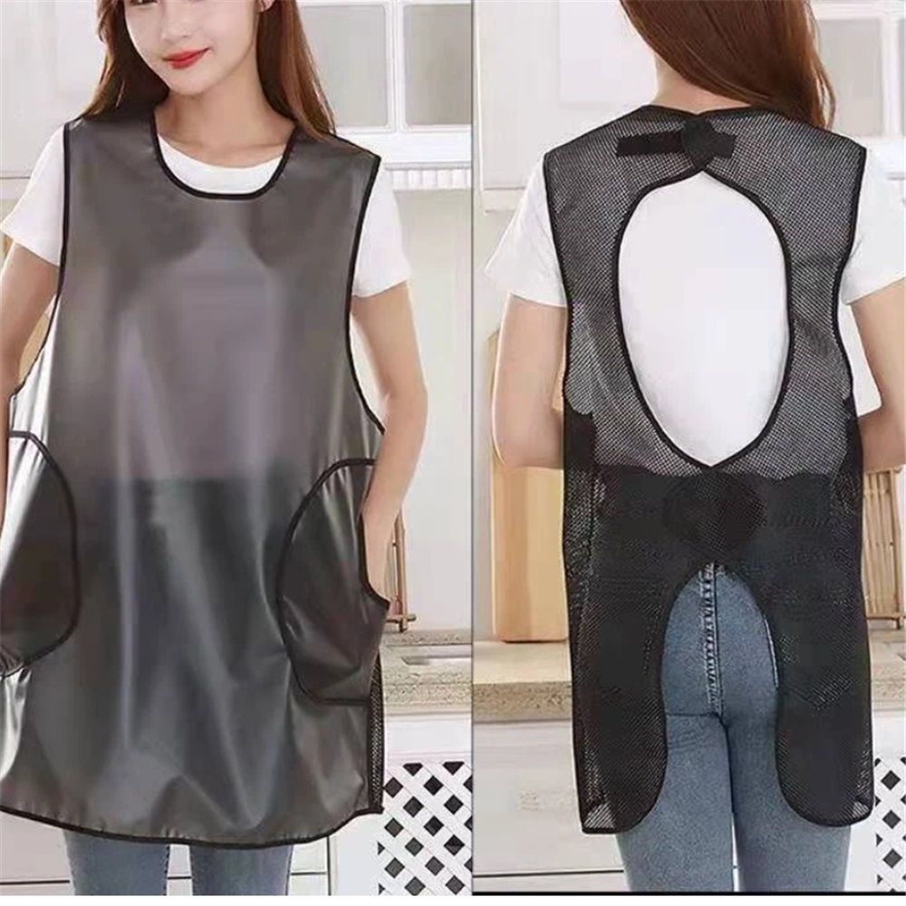 Waterproof Plus Size Aprons for Women Men with Pockets Adjustable for Cooking Dish Washing,Waterproof Apron for Cooking Cleaning Work(gray)