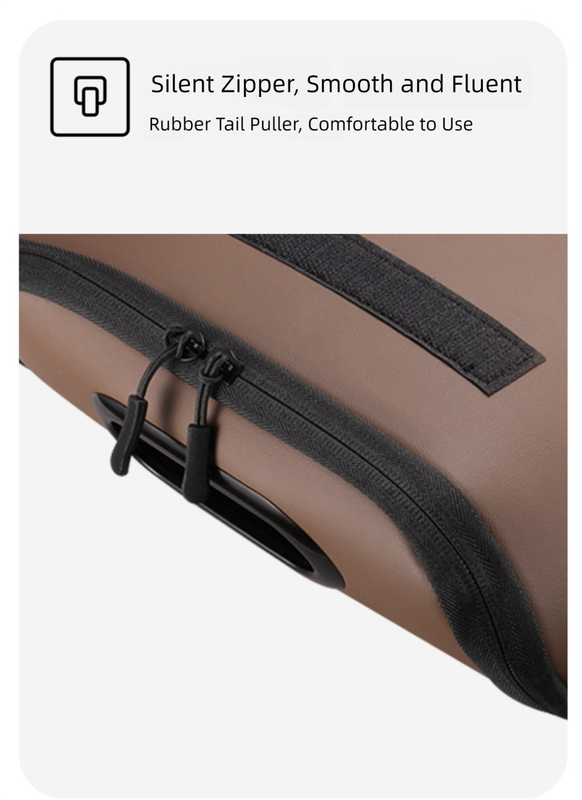 Brown Premium Car Under-Seat Shoe Organiser Box - PVC Leather Storage Case with Anti-Slip Velcro Fixation - Space Saving Vehicle Interior Solution — image 5