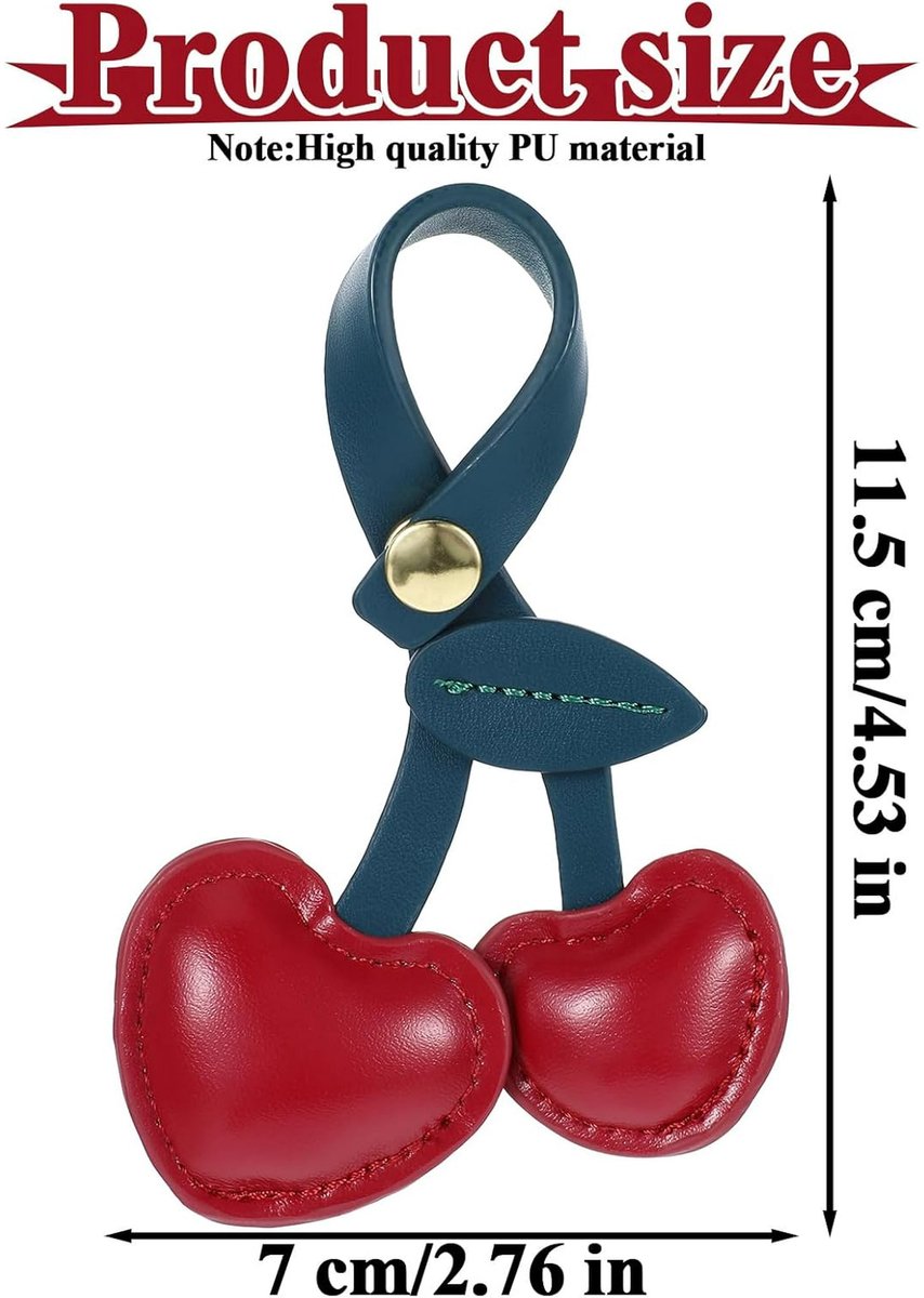 Bag Charms - Cute Leather Cherry Shape Pendant PU Cherry Bag Charms - for Bags - Suitable for Women and Girls โ image 5