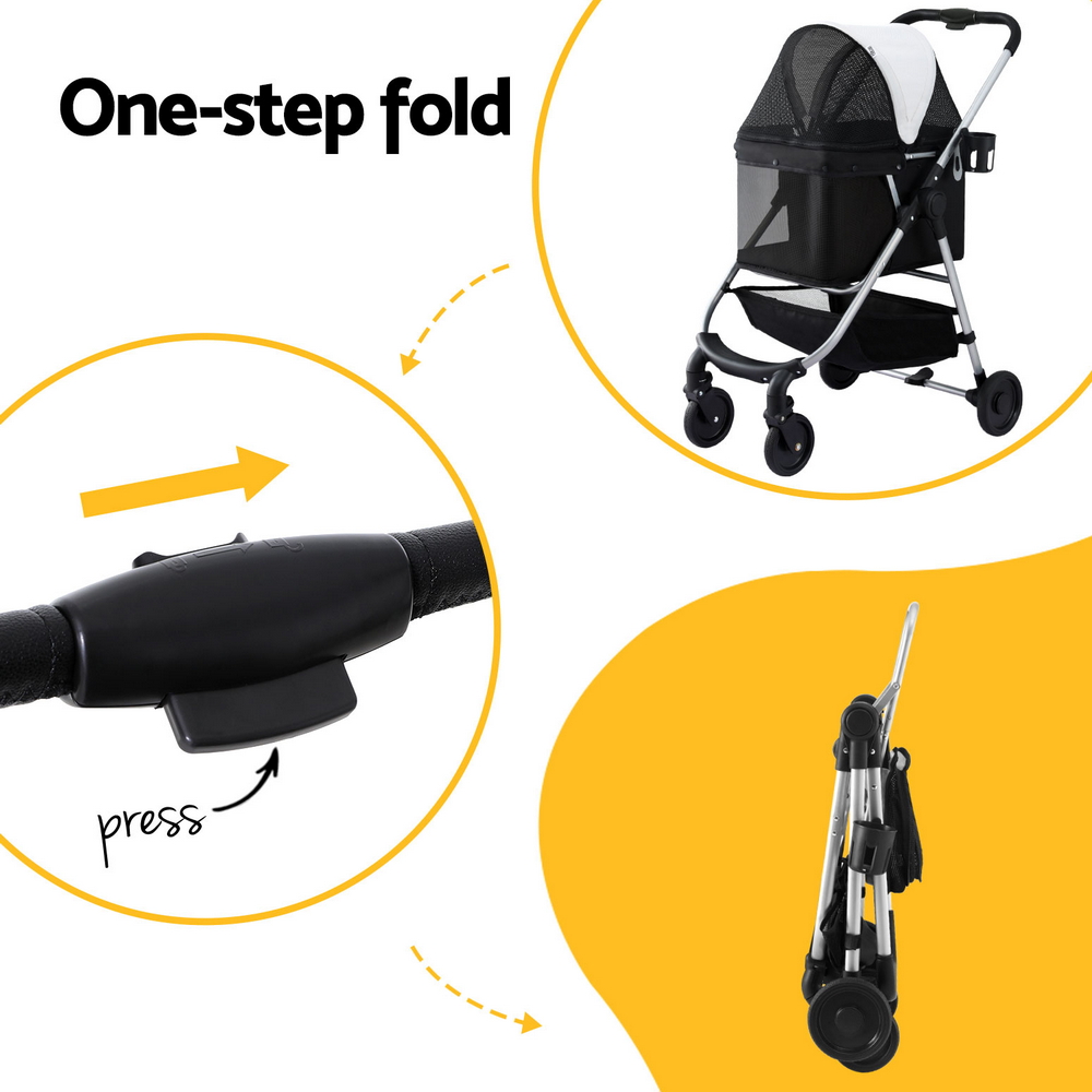 i.Pet Pet Stroller Pram Dog Cat Carrier Cage Large Travel Pushchair Foldable 4 Wheels — image 5