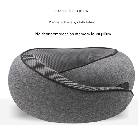 Dark Grey Ergonomic Memory Foam Travel Neck Pillow - U-Shaped Support for Naps & Journeys — image 2