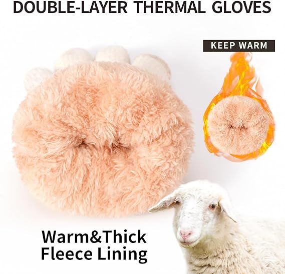 2 Pack Women's Winter Warm Touch Screen Gloves Womens Thermal Cable Knit Wool Fleece Lined Glove for Cold Weather β image 2