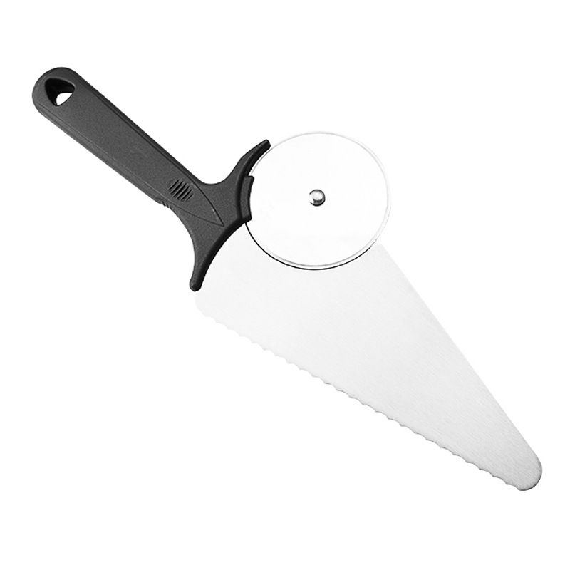 Pizza knife wheel stainless steel pizza knife wheel shovel, three in one multi-purpose pizza knife, bread and cake โ image 2