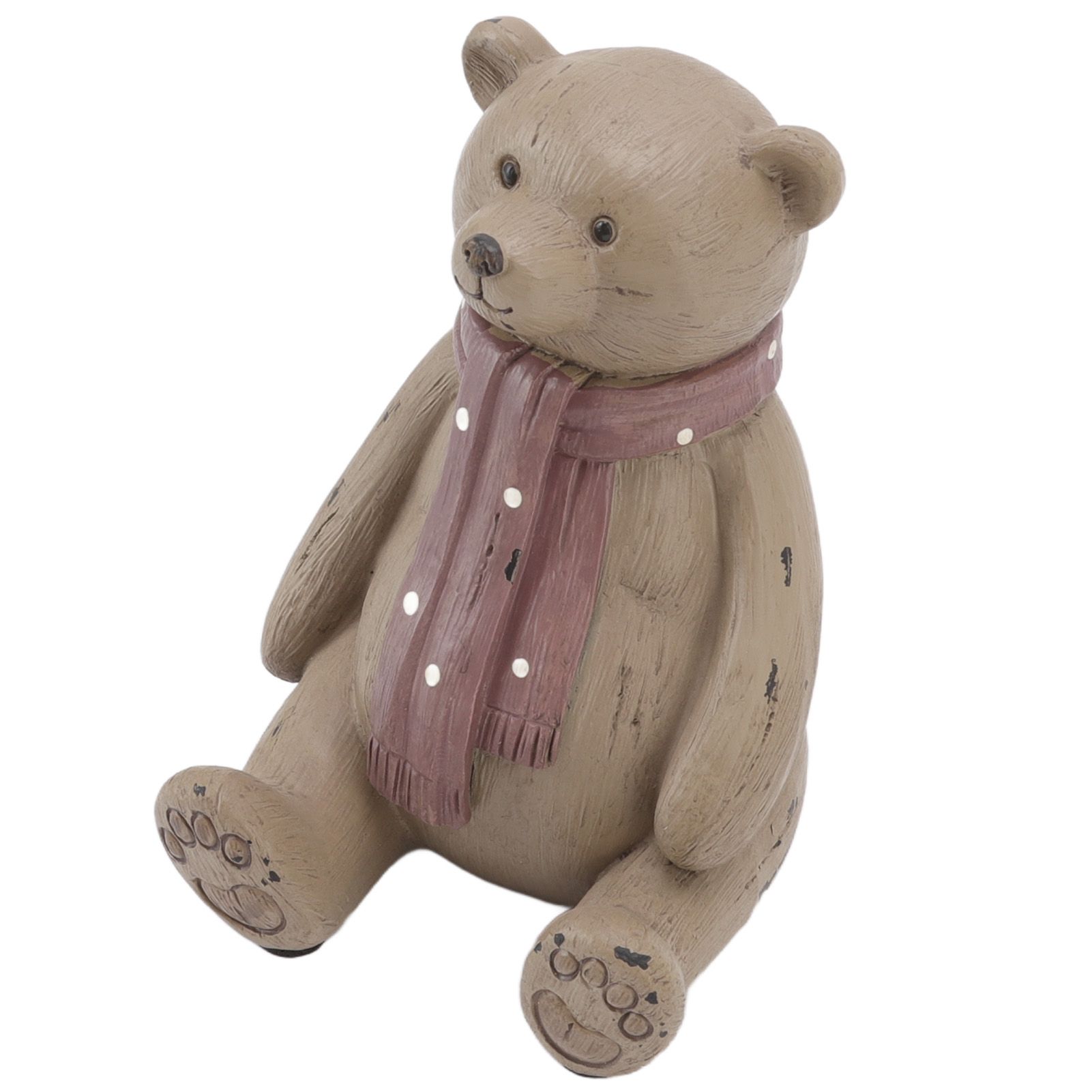 Scarf Bear Ornament Exquisite Workmanship Resin Bear Statue with Antislip Soft Rubber Pad for Living Room Porch โ image 4