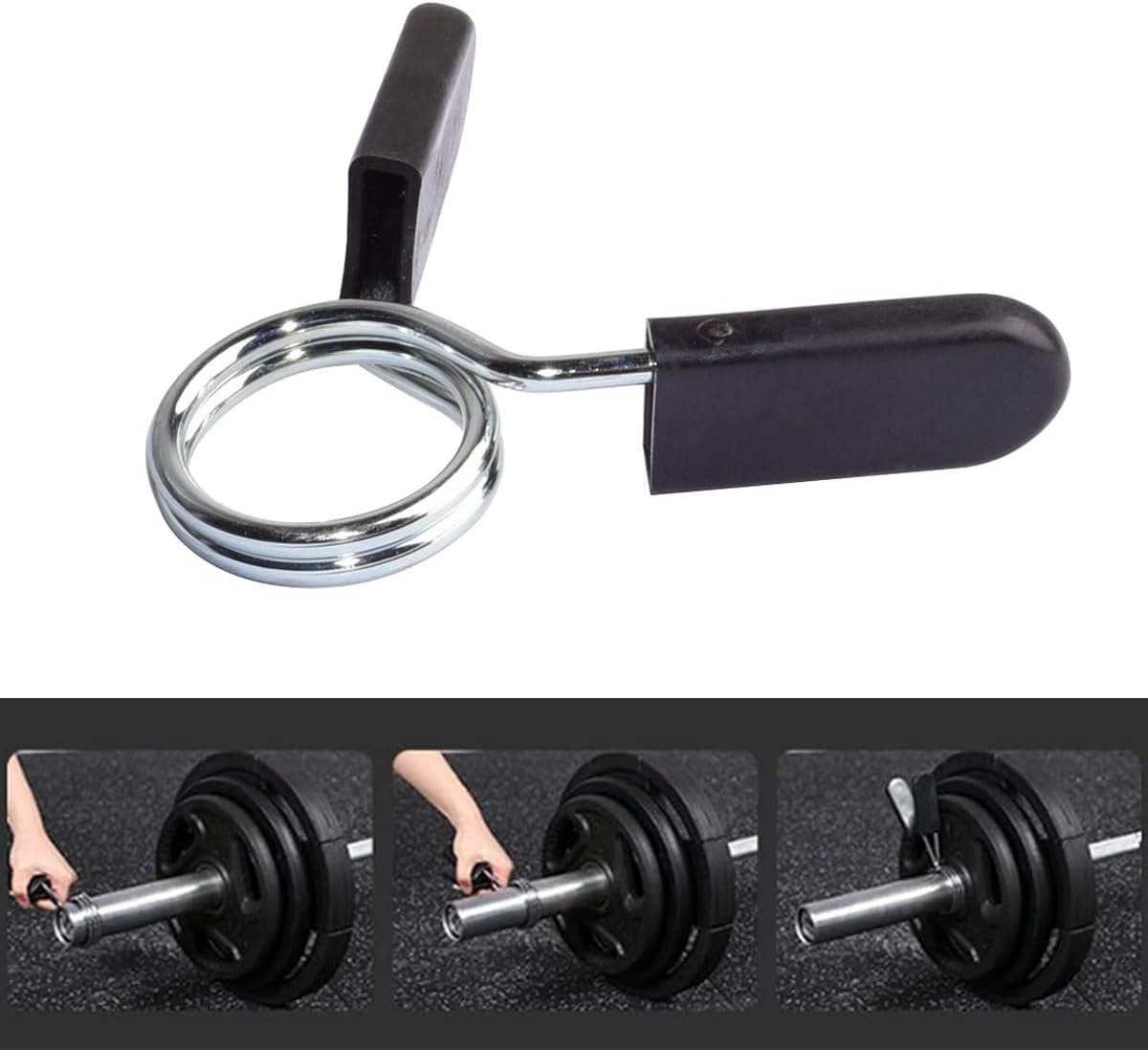 4 pieces - Barbell Clamp - 2.5 cm - Spring Barbell Clamp - Dumbbell Clip - Spring Clips for Weights - Barbell Bars - Clamp Ring - Spring Clips - Locking Clip â image 4