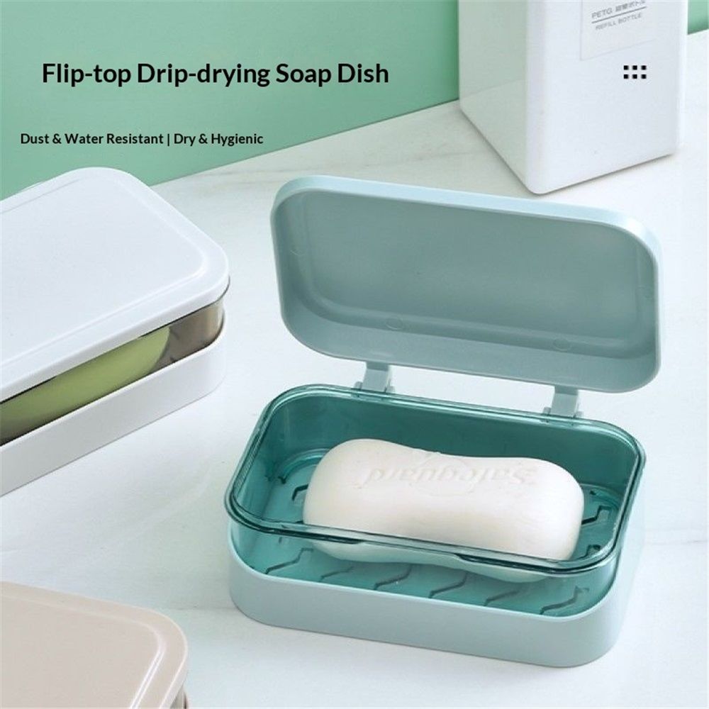 2 pack Soap Holder with Drainage Lid Compact 13.2*8*5cm Bar Soap Container for Bathroom and Kitchen Waterproof Saver Box with Water Filter(only boxs) — image 2