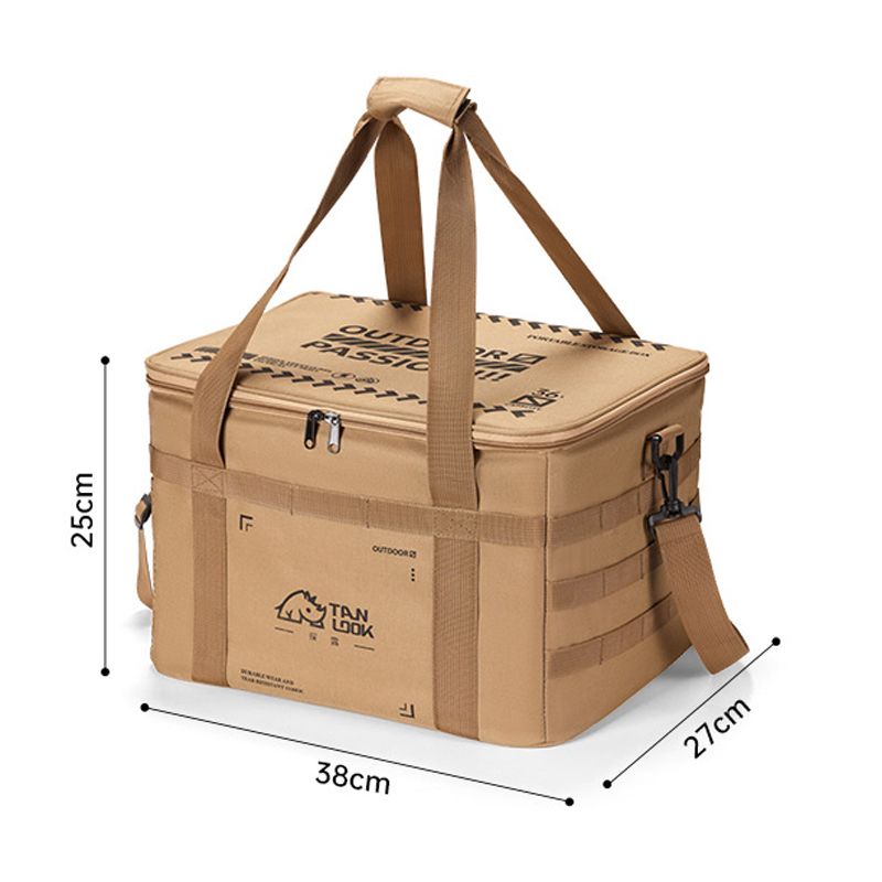 Outdoor large capacity waterproof camping insulation picnic bag 36L,khaki