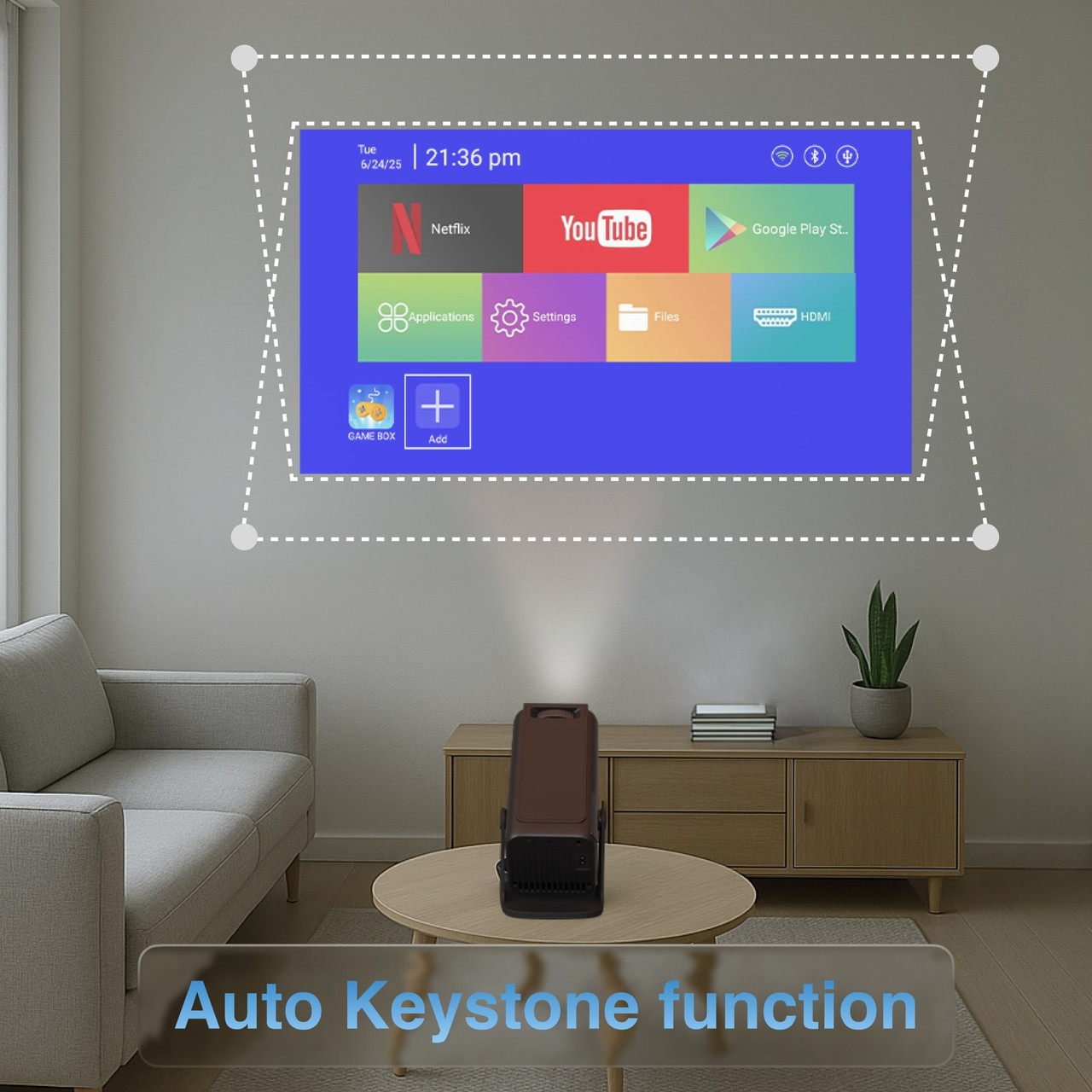Smart Gaming Projector with 80 Games Dual Controllers — image 4
