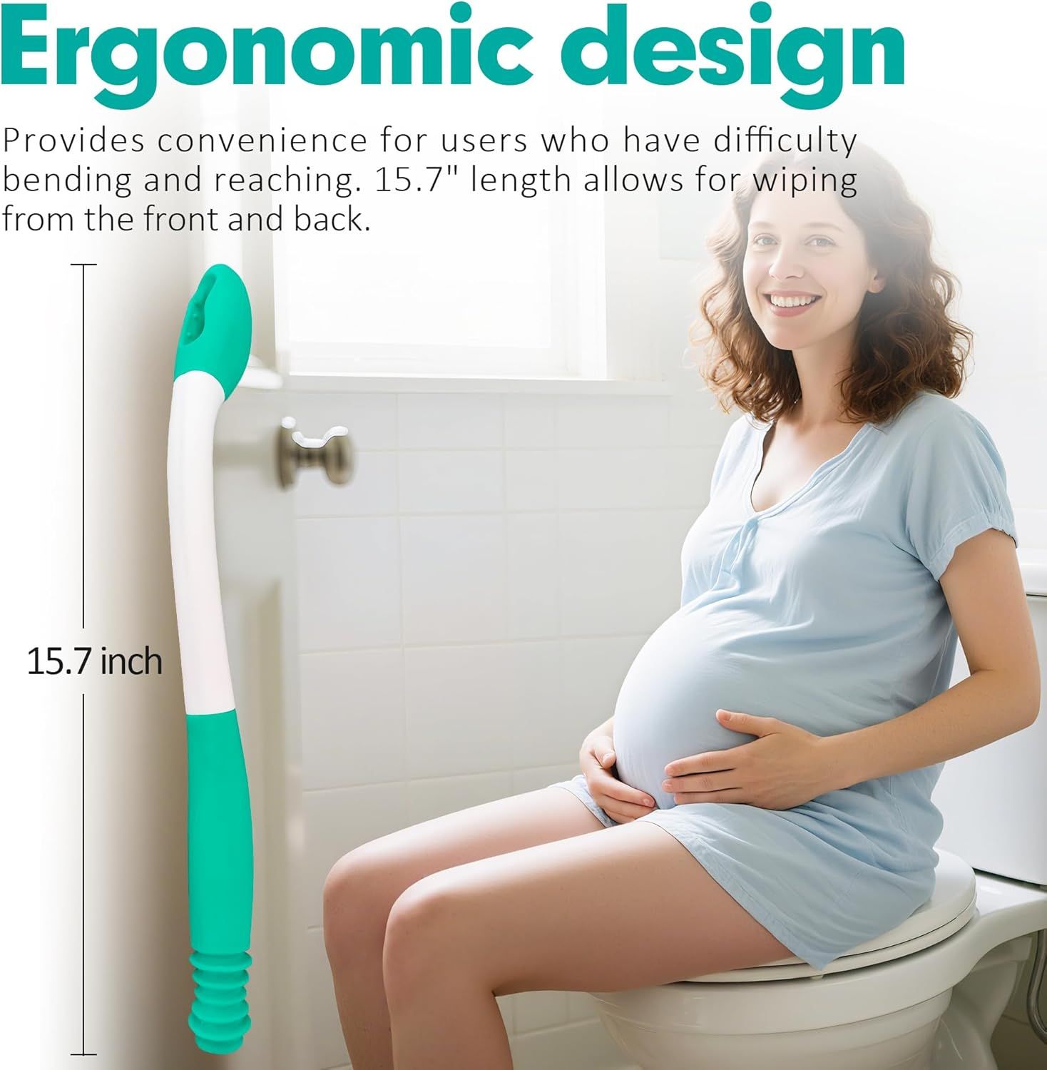 Butt Wiper Tool, 15.7" Comfort Wipe Toilet Aid for Wiping Bottom, Bottom Buddy Wiping Aid for Disabled, Elderly, Overweight, Pregnant People, Easy to Use โ image 6