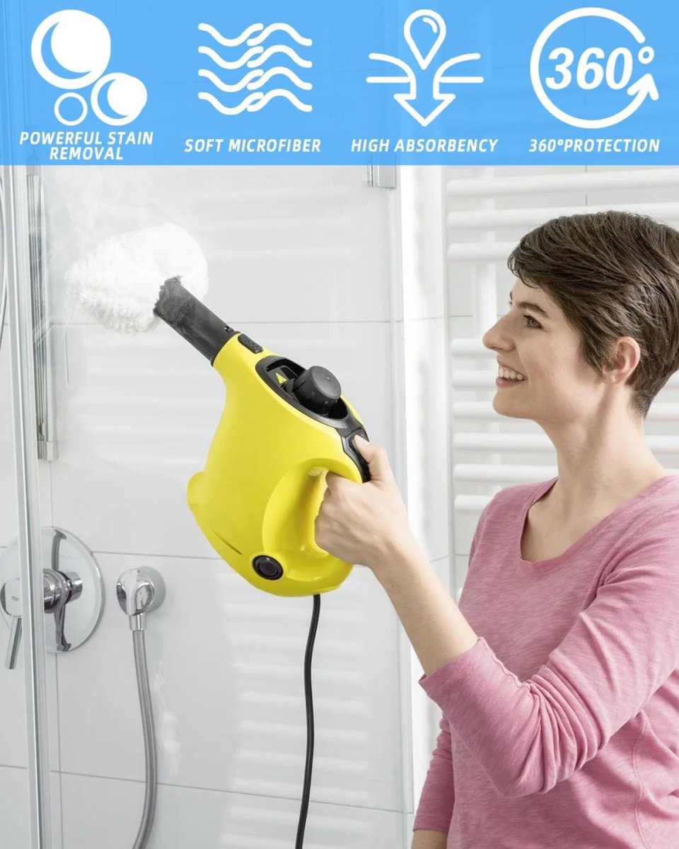 Accessory Set Suitable For Kärcher Easyfix Sc1, Sc2, Sc3, Sc4 & Sc5 - Steam Cleaner Accessories - Replacement Microfiber Cloths - Mop Pad - 8-Piece — image 3