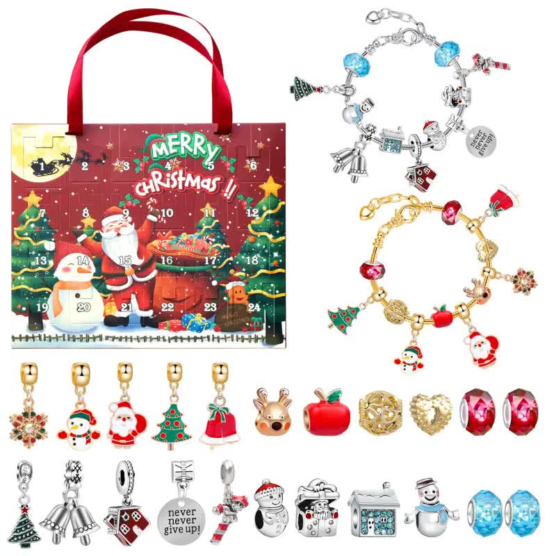 Christmas Advent Calendar 2025 Girls, 24 Days Xmas Countdown Calendar Jewelry Bracelet Set, DIY Bracelets Ornament Christmas Vacation Advent Calendar โ image 5