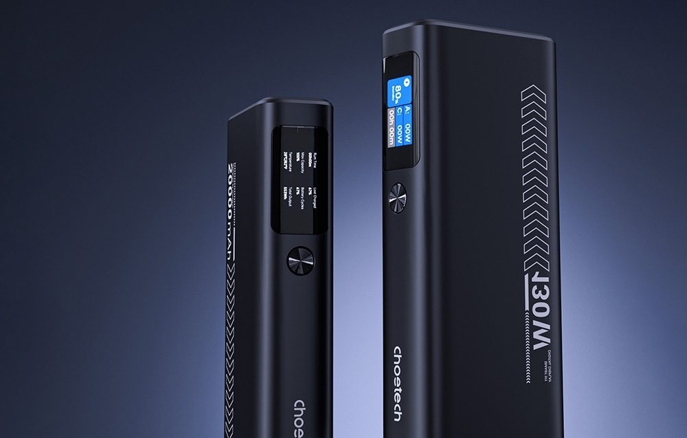CHOETECH B702 20000mAh PD130W USB-A + USB-C x 2, 3-Port & TFT Display Power Bank — image 5