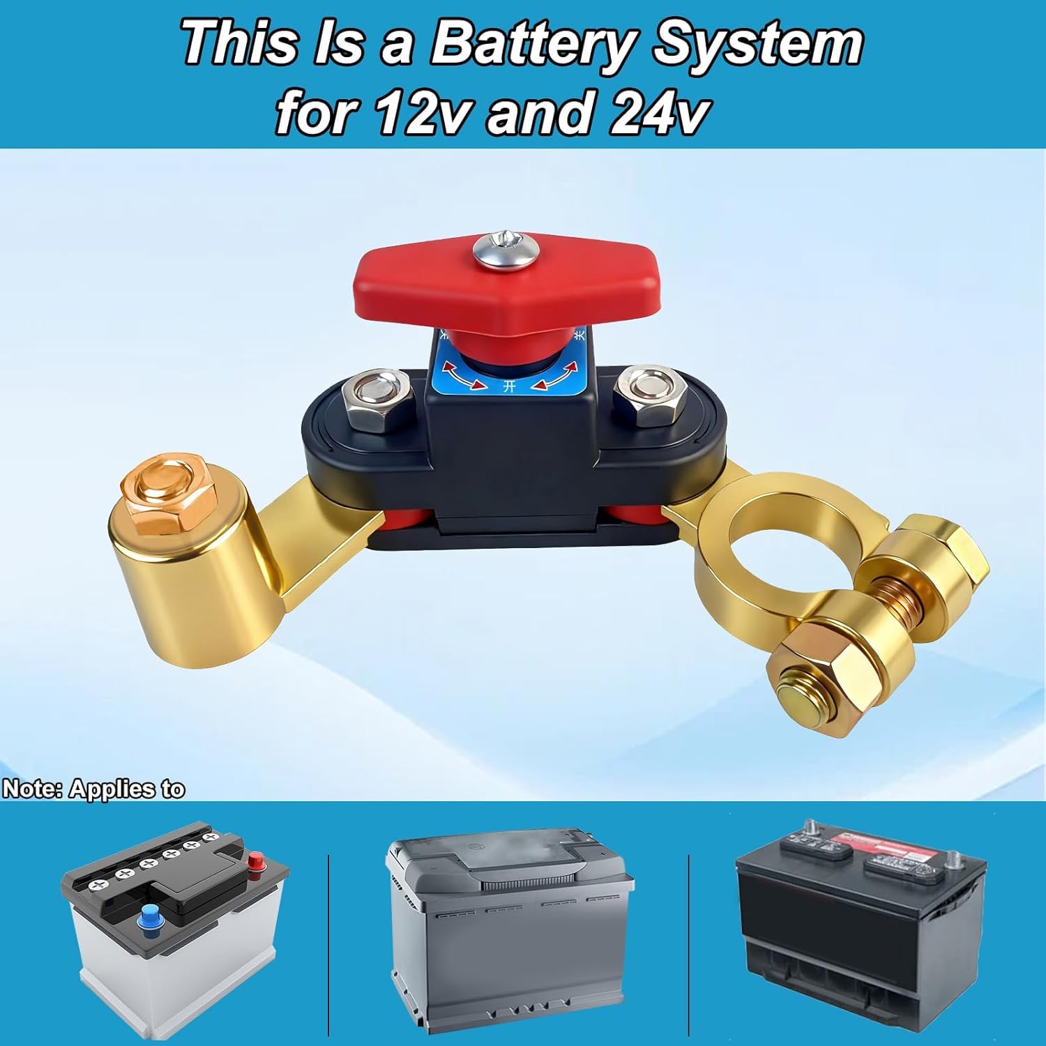 Car Battery Power Cut-off Switch Circuit Breaker, Adjustable Pure Copper Stable Transmission High Conductivity 12v-24v Disconnect Switch Smart Car Truck Boat — image 4