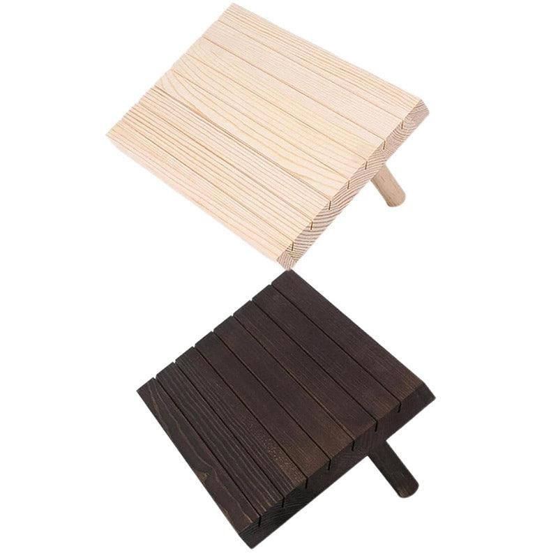 Wooden Earrings and Studs Display Rack Jewellery Organizer Stand 7 Slots Storage - Beige โ image 3