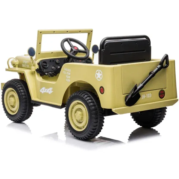 12V Military Jeep Electric Ride On Car For Kids - Khaki โ image 2