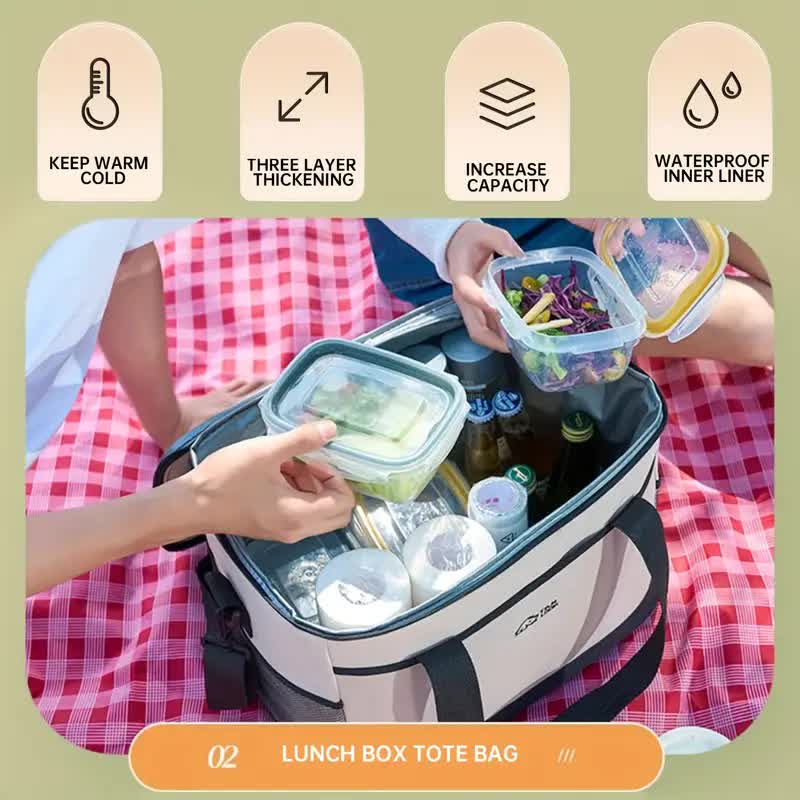 Blue Portable Insulated Cooler Bag for Camping & Picnics - Durable Outdoor Storage Tote โ image 2