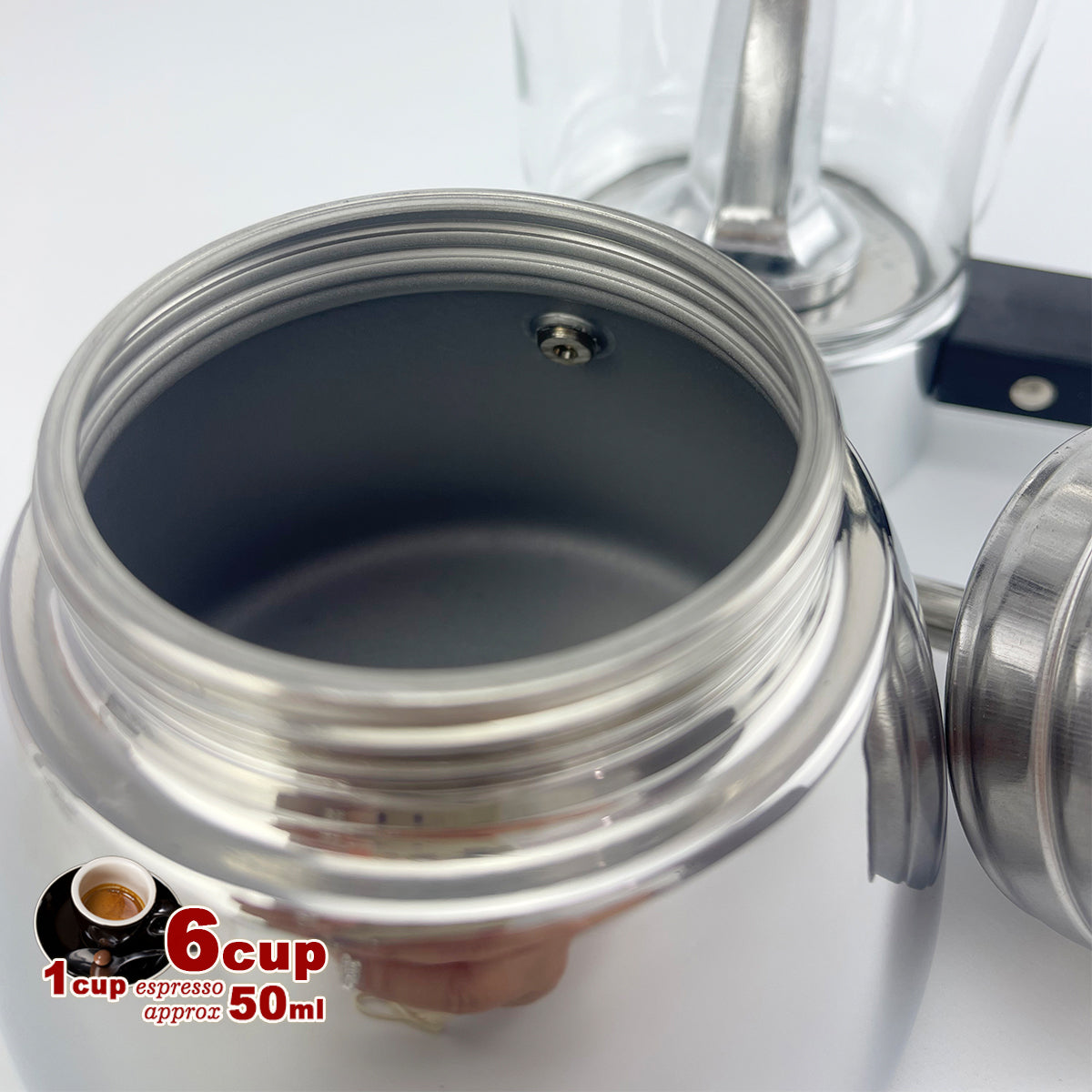 Borosilicate Glass Stainless Steel Moka Pot Coffee Maker Italian Espresso 6Cups โ image 4