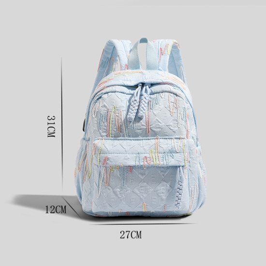 Backpack – Stylish and practical lightweight backpack – With two zippered compartments and adjustable shoulder strap – Fashionable design for girls, children — image 6