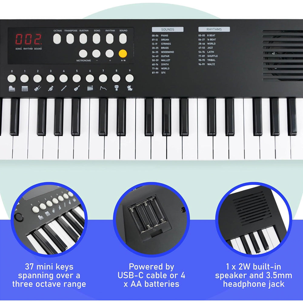Axus Mini Keyboard 37 Key Keyboard - Black — image 2